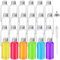 24 Pcs Mini Plastic Juice Bottles with Lids 60ml Small Ginger Bottles with Mini Funnels and Brush Refillable Empty Shot Bottles Clear Reusable Miniature Alcohol Bottles for Ginger Juice Essential Oil