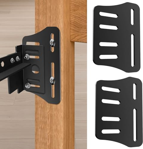 YIDAHOOG 2Pcs Bed Frame Brackets Adapter for Headboard Extra, Queen Bed Modification Plate Headboard Attachment Bracket with Hardware headboard kit for Adjustable Bed?with Mounting Bolts (Black)