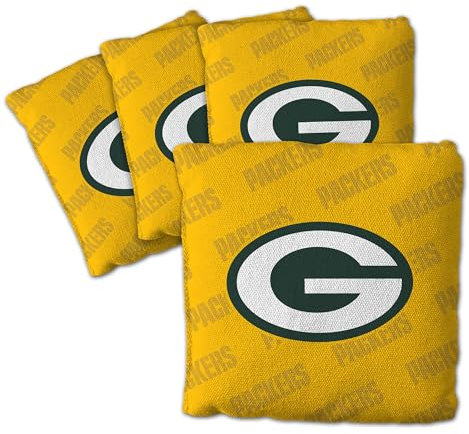 YouTheFan Unisex-Erwachsene Yellow Cornhole Bags – 4 Stück, Green Bay Packers, Gelb