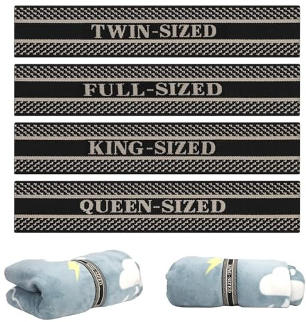 4pcs Sheet Organizer Bands, Elastic Sheet Storage Organizer Sheet Linen Labels King Queen Twin Full Bedding Organizer Keeper Straps for Closet Bed Sheet Pillow Case Duvet Quilt(Black & Apricot)