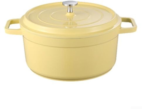 Enameled Cast Iron Pot, Double-ear Micro-pressure Soup Non-stick Pot, With Three Layers Of Die-cast Materials, 24 * 24 * 11cm(yellow)