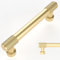 Amerdeco 10 Pack Gold Cabinet Pulls 96mm(3.75 Inch) Hole Center Cabinet Hardware Kitchen Cabinet Handles for Bathroom Drawer Pulls Dresser Pulls AM011