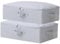 Amonsen Pack of 2, 52X36X16cm, Shallow Folding Storage Baskets with Zip Soft Cover, Underwear, Socks, Groceries Organizer Box, Light Gray