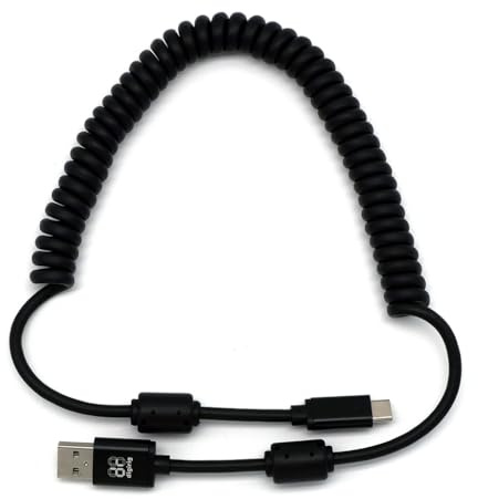 Digirig Cable USB-A a USB-C blindado en espiral con ferritas