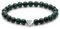 Echtes Smaragd Edelstein Armband mit 6mm Perlen und Edelstahlherz - verschiedene Längen - Heilstein Schutzstein Talisman Glücksbringer Geschenk (Smaragd, 22CM)