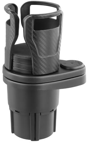 WSXCDE Getränkehalter Auto, für FIAT Ducato Citroën Jumper 2006-2021 2 in 1 Multifunktionaler Verstellbarer Auto Flaschenhalter, 360° Drehbar Getränke Halterung