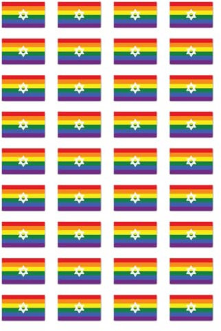 Aufkleber: 25x15 mm, 36 Stück - Flagge - LGBTQ Israel - LGBTQ - für Auto, Laptop und mehr