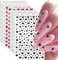 8 Stück Nagelsticker Selbstklebend, Nagelaufkleber Herzförmig und Blumen, Self-adhesive Nail Art Stickers, 2D DIY Fingernagel Aufkleber, Nail Decals, Nagel Stickers für Nagel Phone Case Dekoration (A)
