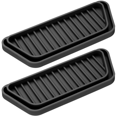 uxcell 2 Pack Refrigerator Drip Catcher, Silicone Mini Fridge Drip Tray, Rectangular Refrigerator Drip Pan Prevents Water Splashes, Water Spots, Black