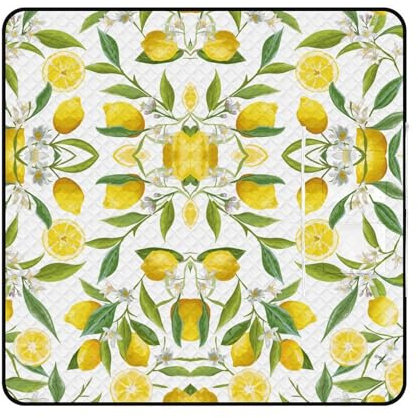 Cmagnifico Picknickmatte mit Reißverschluss, gelbe Zitrone, Picknickdecke, Outdoor-Teppiche, 200 x 200 cm