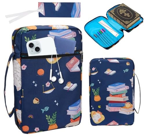Suprbee Cover per Bibbia, Custodia per Bibbia Libro, Borsa Portatile per Bibbia con Maniglia e Cerniera 30 X 21,6 X 7cm Aumento Book Cover, Borsa Tablet 11 Pollici