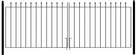 Manor Ball Top Metal Garden Driveway Gates Galvanised Wrought Iron Dual Swing Gate (2743mm (9ft) Gap x 915mm High MAZP46)