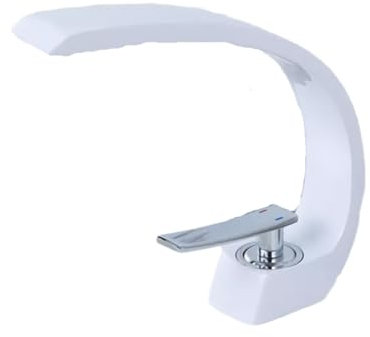 Golden Bathroom Basin Faucet with Large Elbow Design, Single Hole Hot and Cold Water Mixer for Undercounter Washbasin Premium Copper Construction