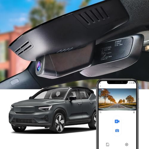 Fitcamx Dashcam 4K Geeignet für Volvo EX40 2024 2025 Core Ultimate Plus Ultra, Integrierter OEM Autokamera UHD 2160P Video WiFi, Loop-Aufnahme, G-Sensor, Plug & Play, WDR Dasch-cam Auto, 64 GB-Karte