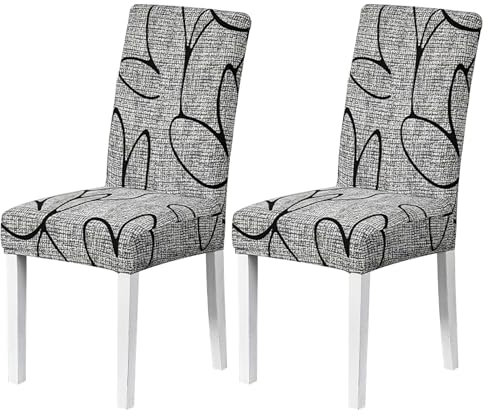 JSTHHTT Coprisedie con Schienale 2 Pezzi, Coprisedia con Schienale Elasticizzato, Lavabile Estraibile Moderno, Universali Fodere Sedie, per Soggiorno, Cucina, Office, Arredamento Ristorante