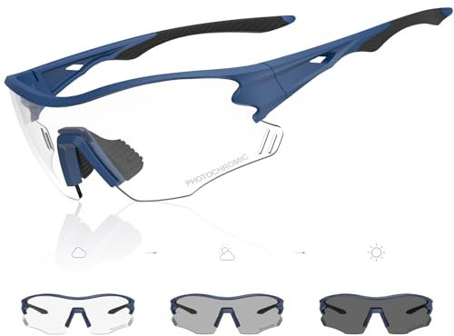 X-TIGER Photochromatische Selbsttönend Fahrradbrille Herren Damen UV400 Schutz Sportbrille Transprante Sonnenbrille Mtb Outdoorsport