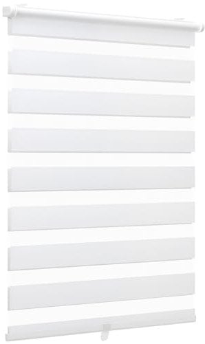 Sekey Doppelrollo Klemmfix ohne Bohren Doppelrollo Duo Rollo Schnurlos Rollo Faltrollo 130x150cm, Weiß