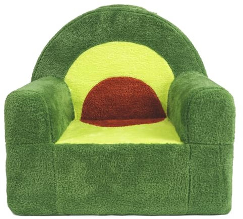 Heypappy Kindersessel,Bequeme Schaumstoff Kindercouch mit Weichem Samtbezug,Kleinkindcouch mit Niedlichem Avocado Design zum Spielen und Lernen,Kinder Sofa für Jungen und Mädchen