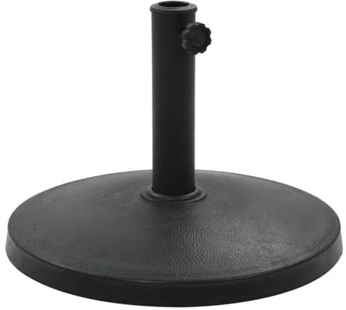 NQJIBUE Pied de parasol rond en polyrésine Noir 10 kg