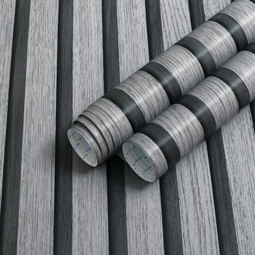 Timeet 44x600cm Selbstklebende Tapete Holzoptik Grau Vintage Möbelfolie Selbstklebend Holz Möbelaufkleber Vinyl Dekorfolie Wasserdicht für Wohnzimmer Schlafzimmer Wand Möbel