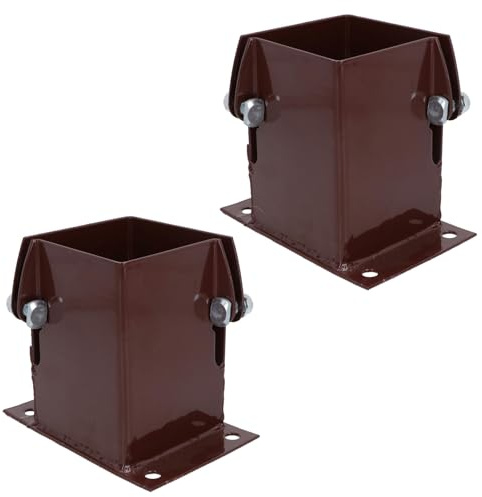 Flush Fit Fence Post Bolt Down Shoe Holder Support Clamp 100mm x 100mm 2PK