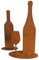 Bornhöft Gartendeko Weinflaschen-Set aus Edelrost, 30 cm Höhe, Tischdekoration mit Weinflasche und Glas rostige Dekoration für den Garten