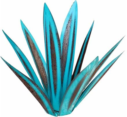 Gartenskulptur Agave, 35 cm, Himmelblau