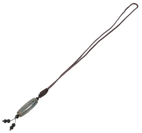 Healvian Tibetischer Anhänger Glücksbringer Kette Damen Ethnischer Stil Agat Schmuck Tibetische Buddhismus Halskette Schwarz Vielseitig Kombinierbar Geschenkidee