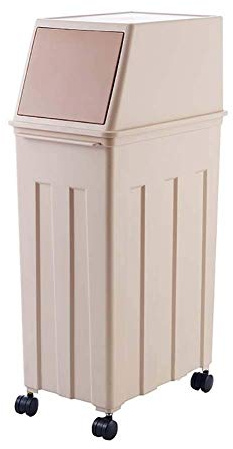 Poubelle de grande capacité de 30 l avec couvercle à pression pour cuisine, salon, extérieur et jardin – Couleur kaki
