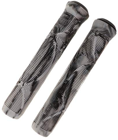 KBOLAE Bike Grips MTB BMX - Manillar de ciclismo antideslizante con bloqueo en agarre, 1 par, color gris y blanco