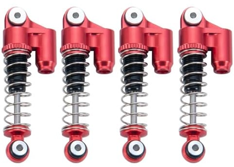 QOAKSDY RC Auto Stoßdämpfer Für Axial Für SCX24 Für Deadbolt Für Gladiator 1/24 RC Crawler Autoteile 4PCS Aluminium Stoßdämpfer Dämpfer 31mm(Red)