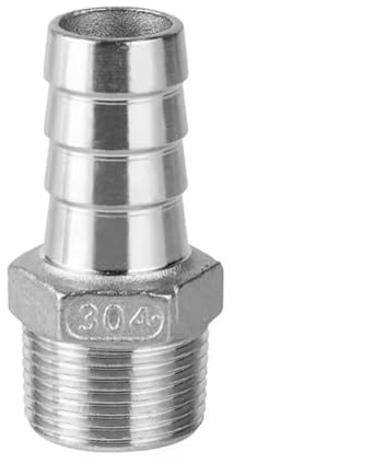 HDKYSWBUEJ 1 Male Thread to 6/8/10/12/13/14/15/16mm Hose 304 Stainless Steel Pipe Fitting Connector(15mm)