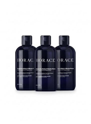 HORACE Italian Bergamot & Peppermint Shower Gel 250ml (Pack of 3) | Citrus Aromatic – Vegan, Paraben-Free, Sulfate-Free, Made in France