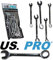 US PRO 2048 10 Piece SAE/Imperial Mini Combination Spanner Set, Silver