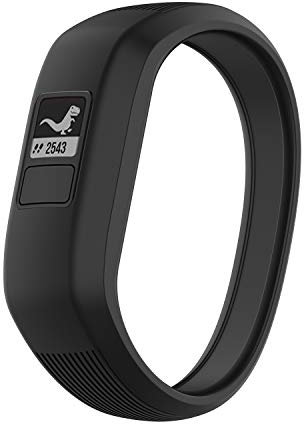 TopTen Weiches Silikon-Ersatzarmband für Garmin Vivofit JR/Vivofit JR 2/Vivofit 3 Kinder Activity Fitness Tracker (schwarz, groß)