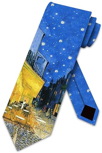 Three Rooker Art Ties Herren Krawatte Van Gogh Cafe Malerei