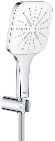 GROHE Rainshower 130 SmartActive Cube | Wandhalterset 3 Strahlarten | moon white | 26589LS0