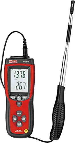 RS PRO DT-8880 Anemometer 50 °C max.Temp. 25 m/s, 0.01 m/s, Luftdurchsatz, Luftgeschwindigkeit, Temperatur