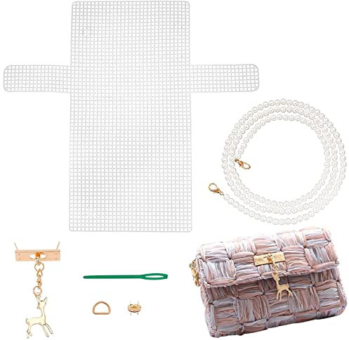 CHGCRAFT Kunststoff Mesh Canvas Sheet Kit, Plastic Canvas Kreuzstich Stoff Kunststoff Kreuzstich Baumwolle Stoff für Basteln DIY Stickerei Garn Strick Häkelprojekte 18x14x5cm