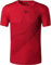 jeansian Herren Sport Tee Shirt Tshirt T-Shirt Short Sleeve Tops Tennis Golf Bowling LSL069 Red L
