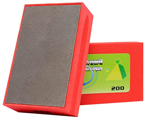 Grilles électroplacées de ponçage manuel à diamant 60-400 grains pour carrelage, pierre, marbre, béton, usage humide et sec (Grain 200)