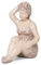 Moritz Deko Figur Mollige Badenixe mit Badeanzug sitzend mit Kopftuch Shabby Chic Stil Dekoration Badeanzug