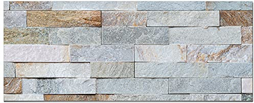 Panorama Spritzschutz Blauer Ziegelstein 60x100 cm - Küchenrückwand Platte - Küchenwand - Küche Selbstklebend