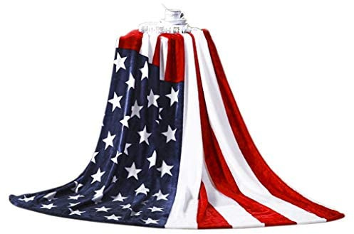 American Flag Fleece Throw Blankets Luxury Coral Throws for Sofa Chair Cabin Sofa Couch Blanket Warm Bed Blanket Soft Plush Travel Blanket Bedspread Cover Throw Blanket Bed Throw (American Flag)