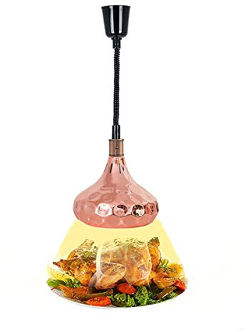 scosao Lebensmittel Wärmelampen Kommerzielle Infrarot Speisewärmer Lampe Buffetwärmer Pendelleucht Verstellbare Hängende Restaurant Küchen Wärmelampen für Pommes, frittierte Speisen, Pizza, Donuts,B