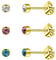 Artskin Damen Ohrstecker Titan Mädchen Ohrringe Hypoallergen Kristall Herren Ohrringe 5 mm gold Geburtstags geschenke (5mm, Gold(001+209+229))
