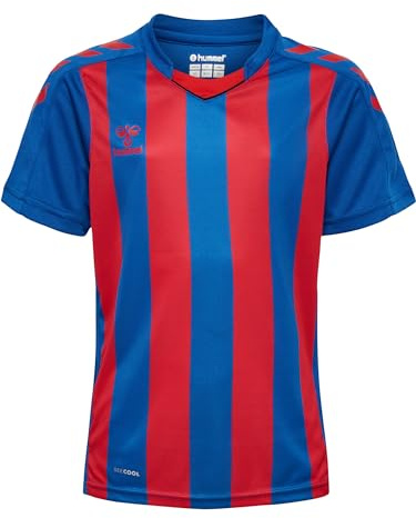 hummel hmlCORE XK Striped Jersey S/S Kids, True Blue/True RED, 164