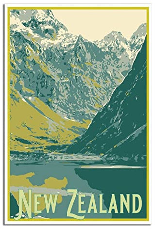 Vintage Neuseeland Reiseposter Leinwand Kunst Poster Geschenk Wanddekoration Gemälde Poster Dekorative Poster