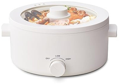 Olayks Olla eléctrica de 3 litros para cocinar, esmalte de cerámica antiadherente, olla Shabu Shabu eléctrica con control de potencia ajustable para Shabu Shabu, fideos, salteado, sopa, filetes,