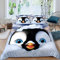 ALABOW Pinguin Bettwäsche Set 135x200 cm 2teilig mit Reißverschluss Weiche und Angenehme Schlafkomfort Microfaser Bettbezug Winterthema Kinderbettwäsche mit Kissenbezug 80x80